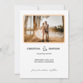 Herbstblätter, Foto, Save the Date Minimalistisch Einladung (Rückseite)