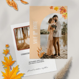 Herbstblätter, Foto, Save the Date Minimalistisch Einladung