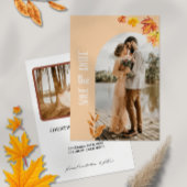 Herbstblätter, Foto, Save the Date Minimalistisch Einladung