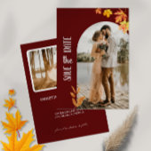 Herbstblätter, Foto, Save the Date Minimalistisch Einladung