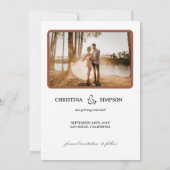 Herbstblätter, Foto, Save the Date Minimalistisch Einladung (Rückseite)