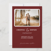 Herbstblätter, Foto, Save the Date Minimalistisch Einladung (Rückseite)