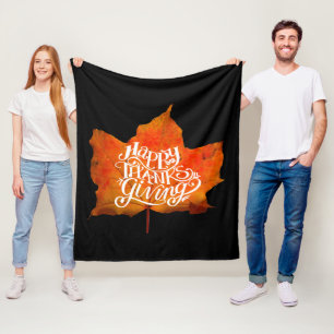 HERBSTBLÄTTER FROHEN ERNTEDANKFESTTAG FLEECEDECKE