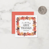 Herbstblätter geben Dankeschön-Erntedank-Note-Kart Mitteilungskarte (Vorderseite/Rückseite Beispiel)