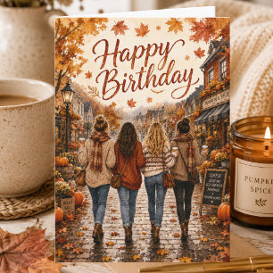 Herbstblätter Geburtstag mit Freunden Herbst-Gebur Karte