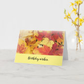 Herbstblätter geklappte Grußkarte Karte (Gelbe Blume)