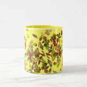Herbstblätter, Gelb Zweifarbige Tasse