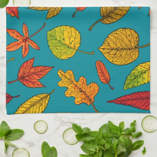 Herbstblätter Geschirrtuch (Gefaltet)