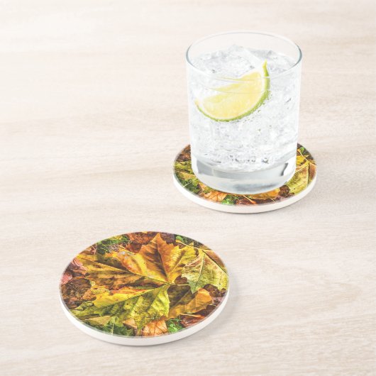 Herbstblätter Getränkeuntersetzer (Seite)
