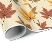 Herbstblätter glänzendes Wrapping Paper Geschenkpapier (Rolleneckpunkt)