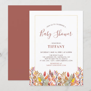 Herbstblätter & Gold Baby Shower, Baby Sprinkle Einladung
