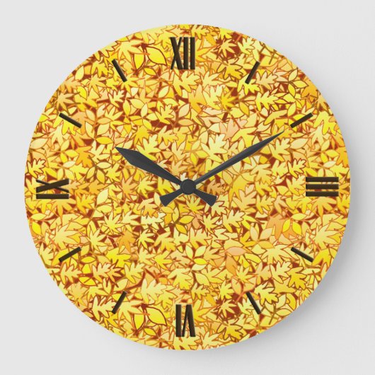Herbstblätter, goldgelb große wanduhr (Vorderseite)