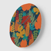 Herbstblätter Große Wanduhr (Winkel)