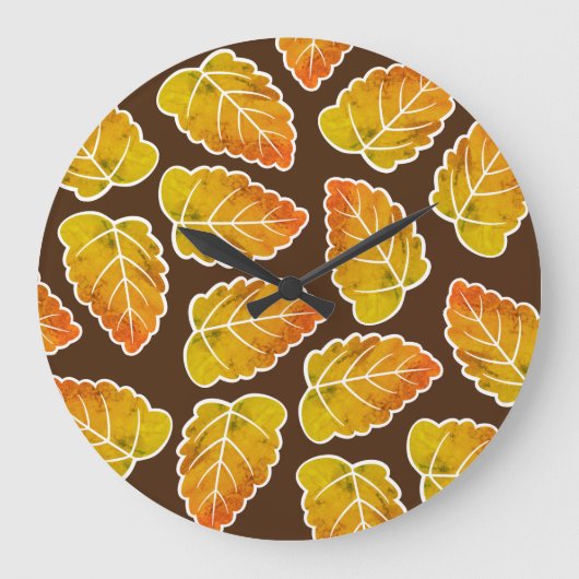 Herbstblätter Große Wanduhr (Vorderseite)