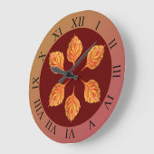 Herbstblätter Große Wanduhr (Winkel)