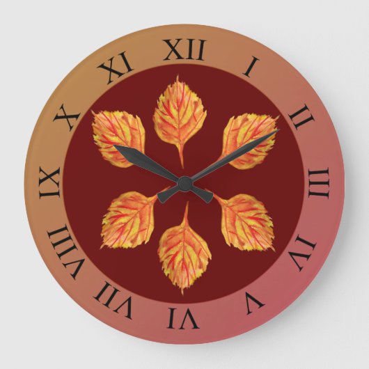 Herbstblätter Große Wanduhr (Vorderseite)
