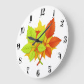 Herbstblätter Große Wanduhr (Winkel)