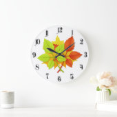 Herbstblätter Große Wanduhr (Zuhause)
