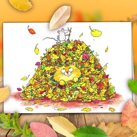 Herbstblätter-Gruß Karte