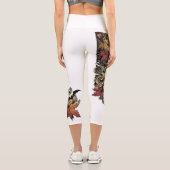 Herbstblätter. Halloween-Muster. Capri Leggings (Rückseite)