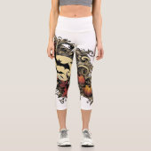 Herbstblätter. Halloween-Muster. Capri Leggings (Vorderseite)