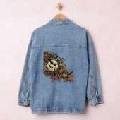 Herbstblätter. Halloween-Muster. Jeansjacke (Hangar)