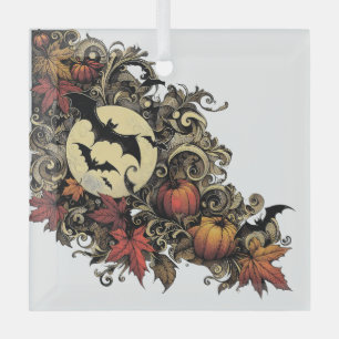 Herbstblätter. Halloween-Muster. Ornament Aus Glas