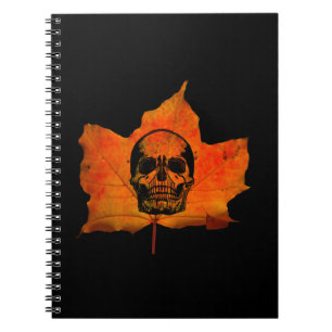 HERBSTBLÄTTER HALLOWEEN SCHÄDEL NOTIZBLOCK