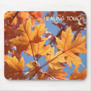 Herbstblätter HEILENDE BERÜHRUNG Mauspad-Geschenke Mousepad