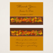 Herbstblätter Hochzeit Danke Business Card (Vorne & Hinten)