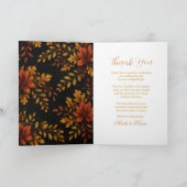 Herbstblätter Hochzeit Dankeskarte (Innenseite)