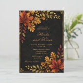 Herbstblätter Hochzeit Einladung (Stehend Vorderseite)