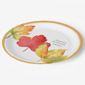 Herbstblätter Hochzeit Pappteller (Schrägansicht)