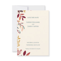 Herbstblätter Hochzeit Vormerkung Karte | Colourf