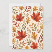 Herbstblätter Hochzeitscreme Einladung (Rückseite)