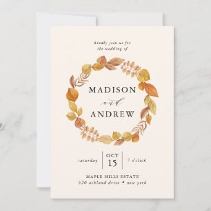 Herbstblätter   Hochzeitseinladung Einladung
