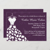 Herbstblätter Hochzeitskleid Brautparty Einladung (Vorne/Hinten)