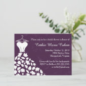 Herbstblätter Hochzeitskleid Brautparty Einladung (Stehend Vorderseite)