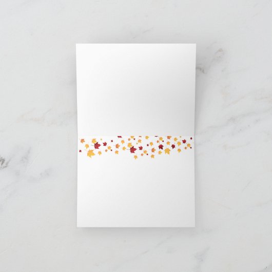 Herbstblätter, Hochzeitskleid Danke (Innenseite)