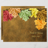 Herbstblätter: Hochzeitsprogramm (Vorne/Hinten)