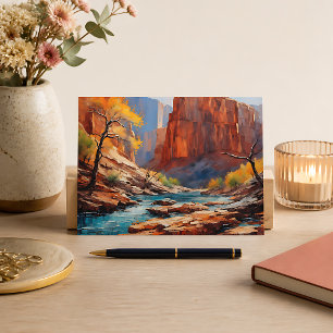 Herbstblätter im Canyon Postkarte