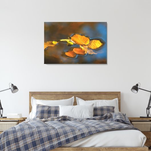 Herbstblätter im See Leinwanddruck (Insitu (Schlafzimmer))