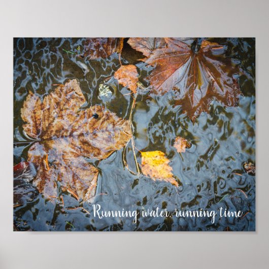 Herbstblätter im Waldbachposter Poster (Vorne)