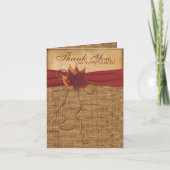 Herbstblätter, IMITATE Burlap FOTO Danke Karte (Vorderseite)