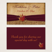 Herbstblätter, IMITATE Burlap Gevor Tag - Wein (Vorne & Hinten)