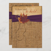 Herbstblätter, IMITATE Burlap Hochzeit Einladung (Vorne/Hinten)