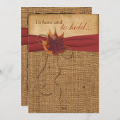 Herbstblätter, IMITATE Burlap Hochzeit Einladung (Vorne/Hinten)