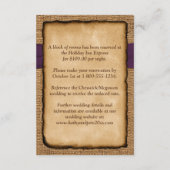 Herbstblätter, IMITATE Burlap-Hochzeitkarte Begleitkarte (Rückseite)