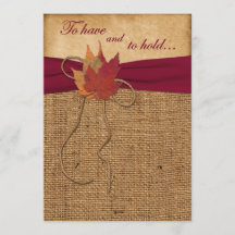 Herbstblätter, IMITATE Burlap Wedding Einladung - 