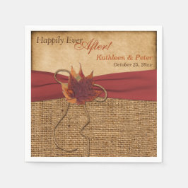 Herbstblätter, IMITATE Burlap Wedding Napkins 2 Serviette